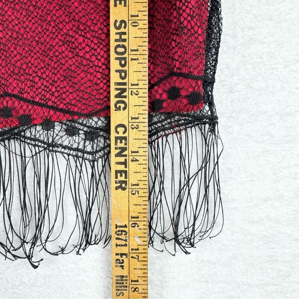 Vintage Y2K 90s Formula X Lace Mesh Fringe Whimsigoth Going Out Top Cropped Sz S - Picture 13 of 13